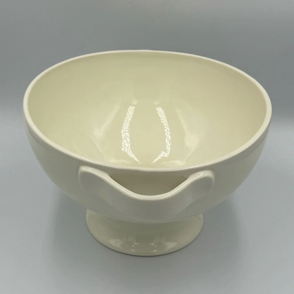 Pottery Barn Studio Ivory by Barbara Eiger Large Pedestal Serving Bowl